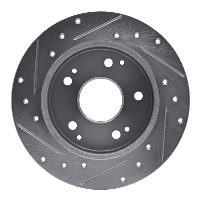 R1 Concepts R1 97-01 Acura Integra Rear Right Drilled & Slotted Silver Brake Rotor