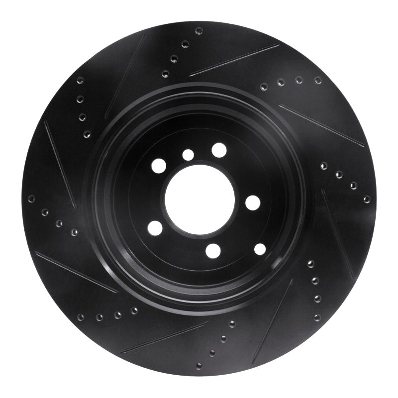 R1 Concepts R1 10-12 Land Rover Range Rover Rear Right Drilled & Slotted Black Brake Rotor
