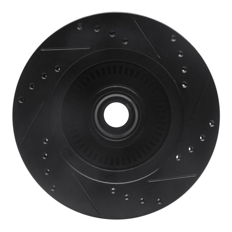 R1 Concepts R1 87-92 Lincoln Mark VII Front Left Drilled & Slotted Black Brake Rotor