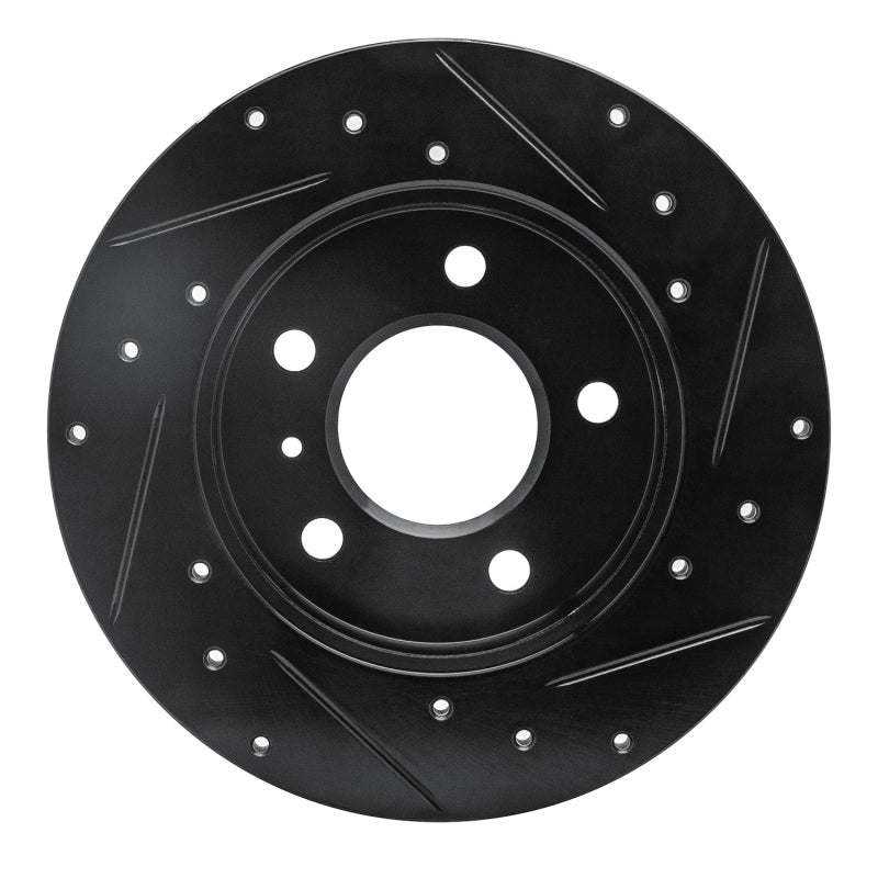R1 Concepts R1 04-16 Buick Allure Rear Left Drilled & Slotted Black Brake Rotor