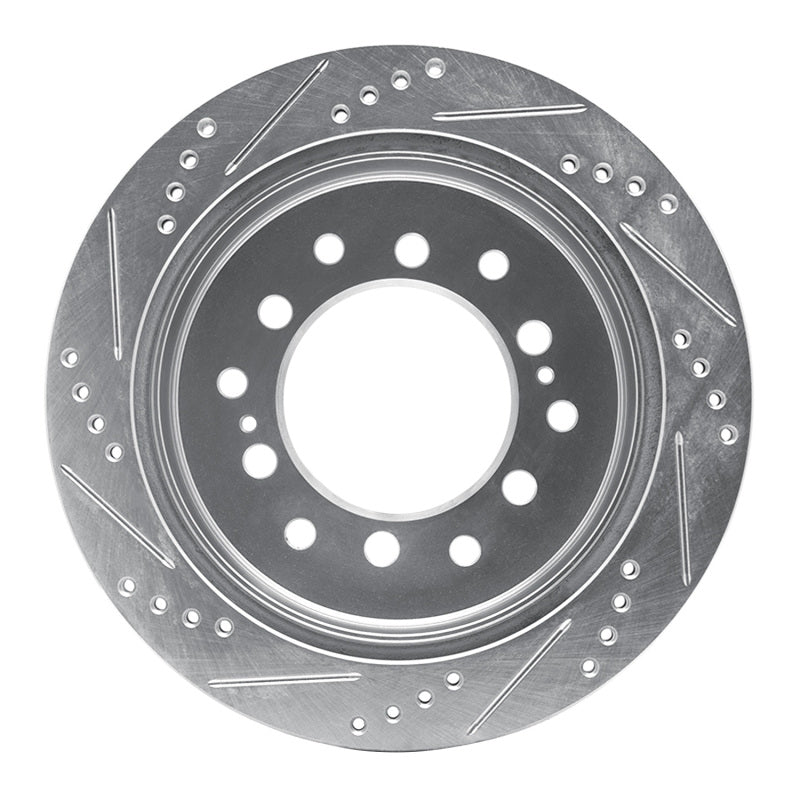 R1 Concepts R1 01-09 Lexus GX470 Rear Right Drilled & Slotted Silver Brake Rotor