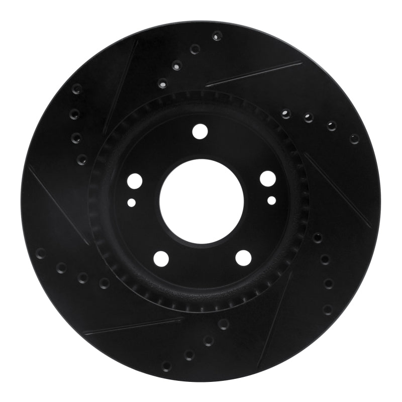 R1 Concepts R1 17-22 Hyundai Ioniq Front Right Drilled & Slotted Black Brake Rotor