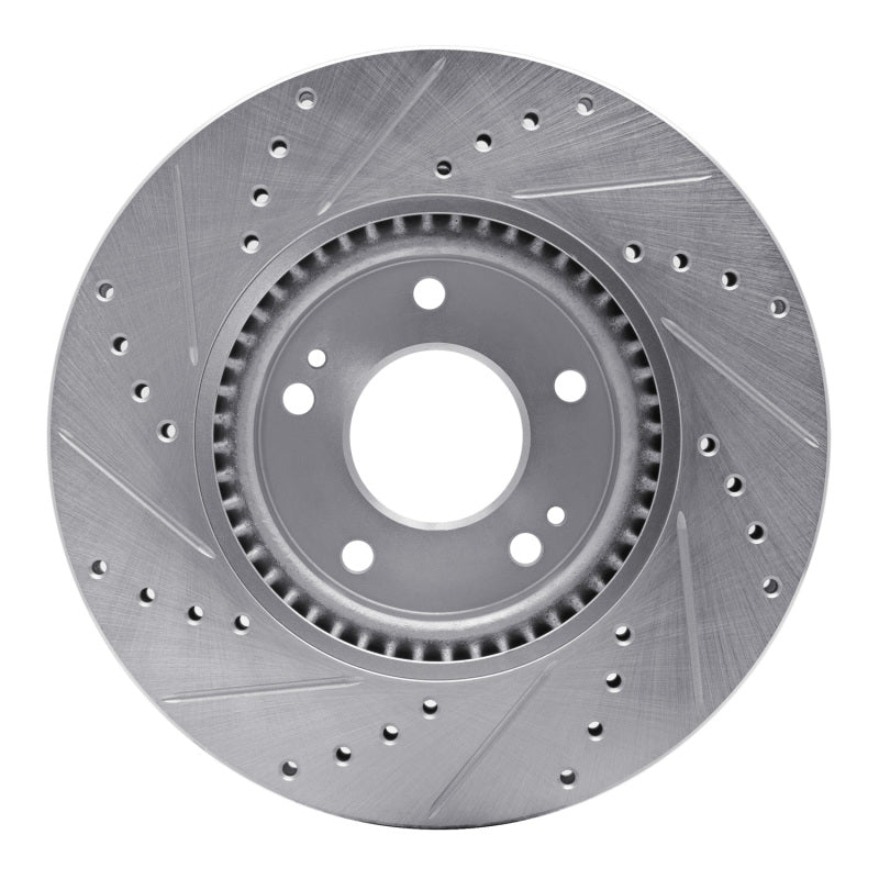 R1 Concepts R1 05-24 Hyundai TUCSON Front Right Drilled & Slotted Silver Brake Rotor