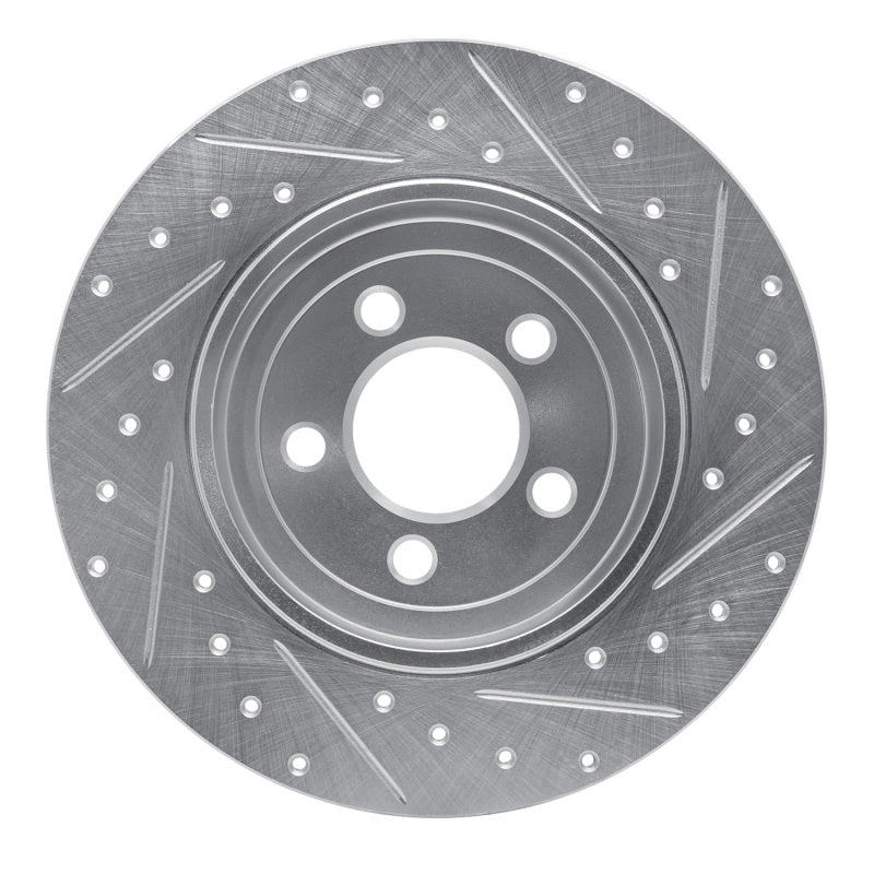 R1 Concepts R1 05-23 Chrysler 300 Rear Left Drilled & Slotted Silver Brake Rotor