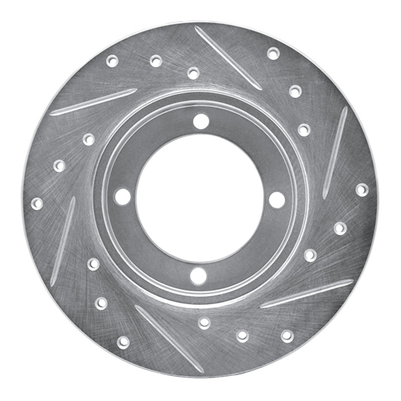 R1 Concepts R1 91-92 Dodge COLT Front Left Drilled & Slotted Silver Brake Rotor
