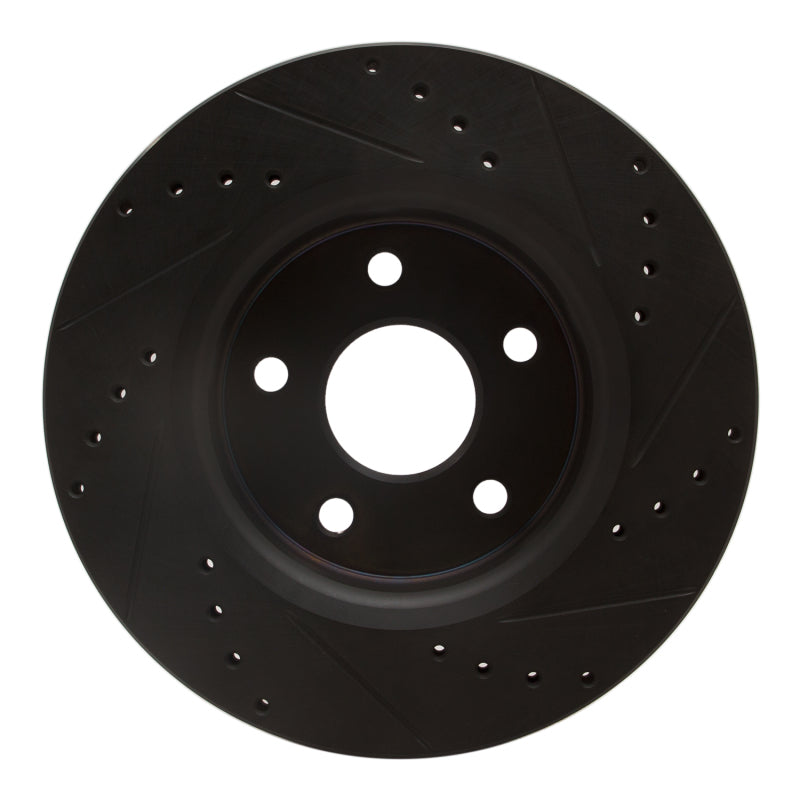 R1 Concepts R1 05-10 Jeep Commander Front Left Drilled & Slotted Black Brake Rotor
