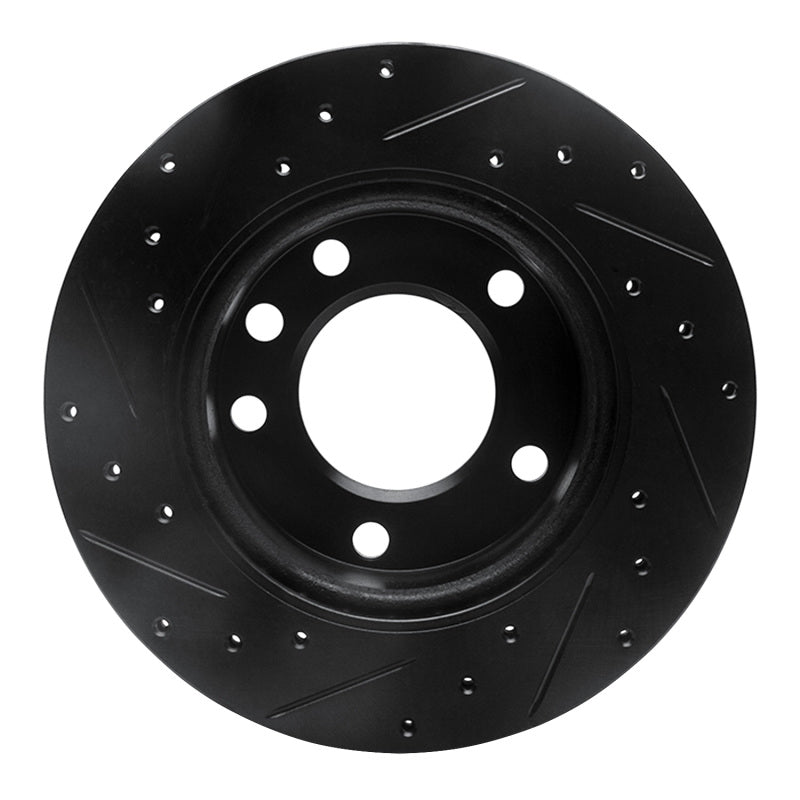 R1 Concepts R1 02-06 Dodge Sprinter 2500 Front Right Drilled & Slotted Black Brake Rotor