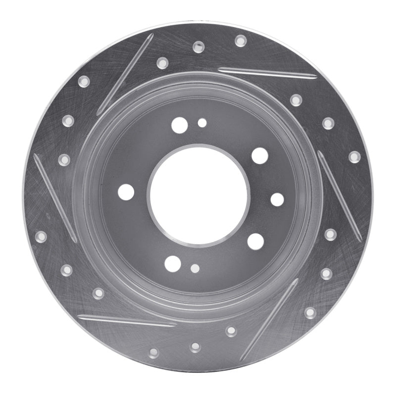 R1 Concepts R1 09-16 Hyundai TUCSON Rear Right Drilled & Slotted Silver Brake Rotor