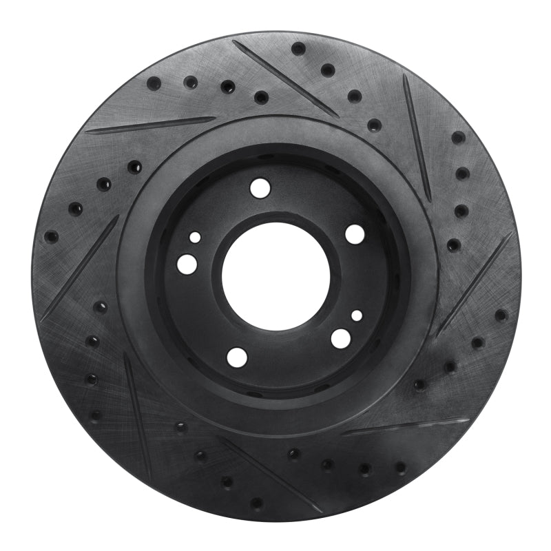 R1 Concepts R1 05-22 Mitsubishi Outlander PHEV Front Left Drilled & Slotted Black Brake Rotor