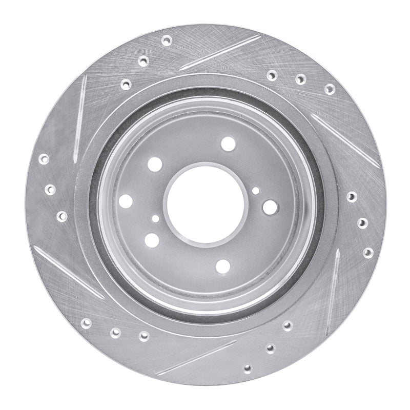 R1 Concepts R1 89-96 Nissan 300ZX Turbo Rear Right Drilled & Slotted Silver Brake Rotor