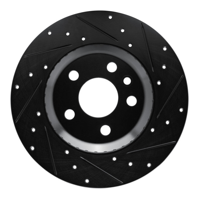 R1 Concepts R1 20-22 Jaguar E-Pace Rear Right Drilled & Slotted Black Brake Rotor