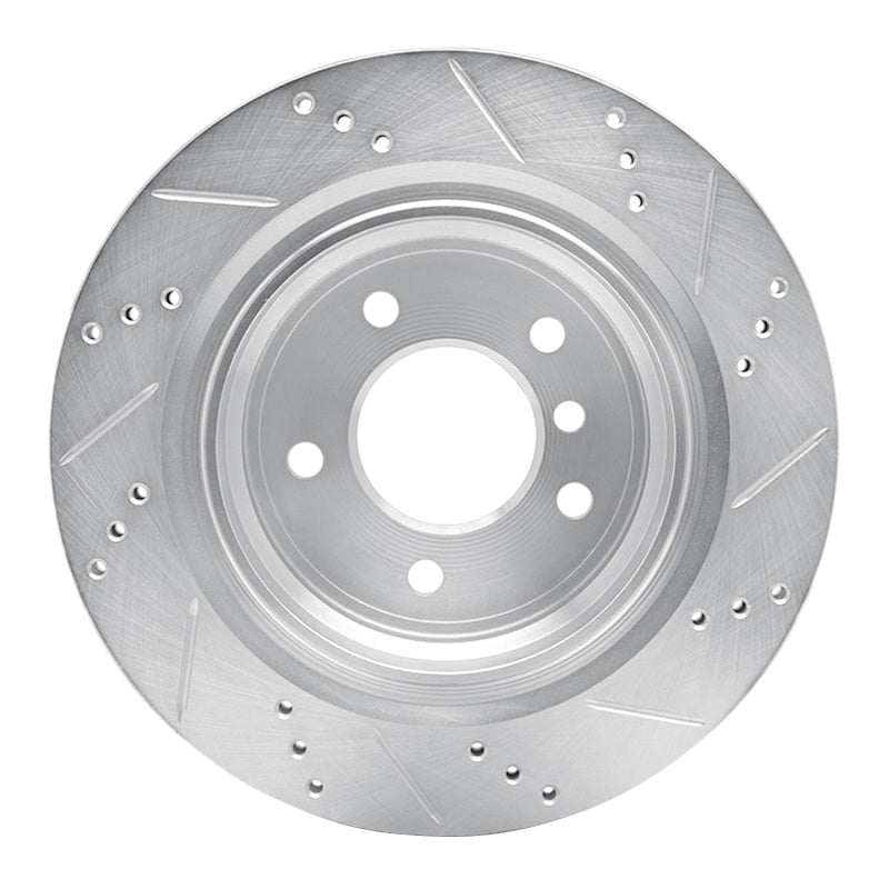 R1 Concepts R1 95-02 BMW Z3 Right Rear Drilled & Slotted Silver Brake Rotor