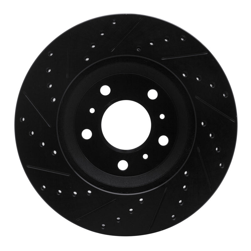R1 Concepts R1 06-16 Buick Lucerne Front Right Drilled & Slotted Black Brake Rotor