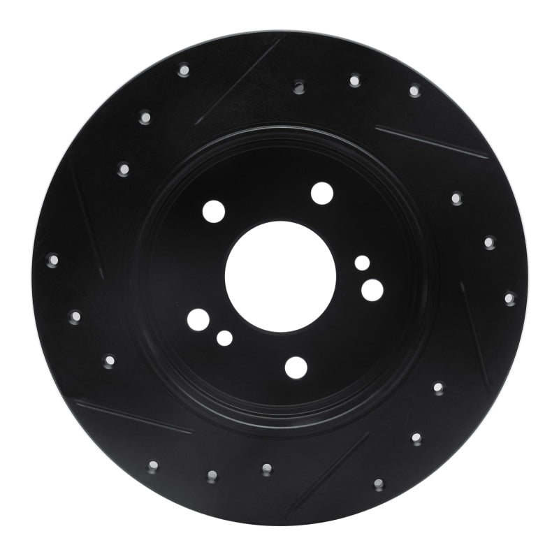 R1 Concepts R1 87-15 Chrysler Crossfire Rear Right Drilled & Slotted Black Brake Rotor