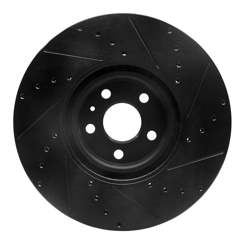 R1 Concepts R1 16-26 Polestar Polestar 2 Front Left Drilled & Slotted Black Brake Rotor
