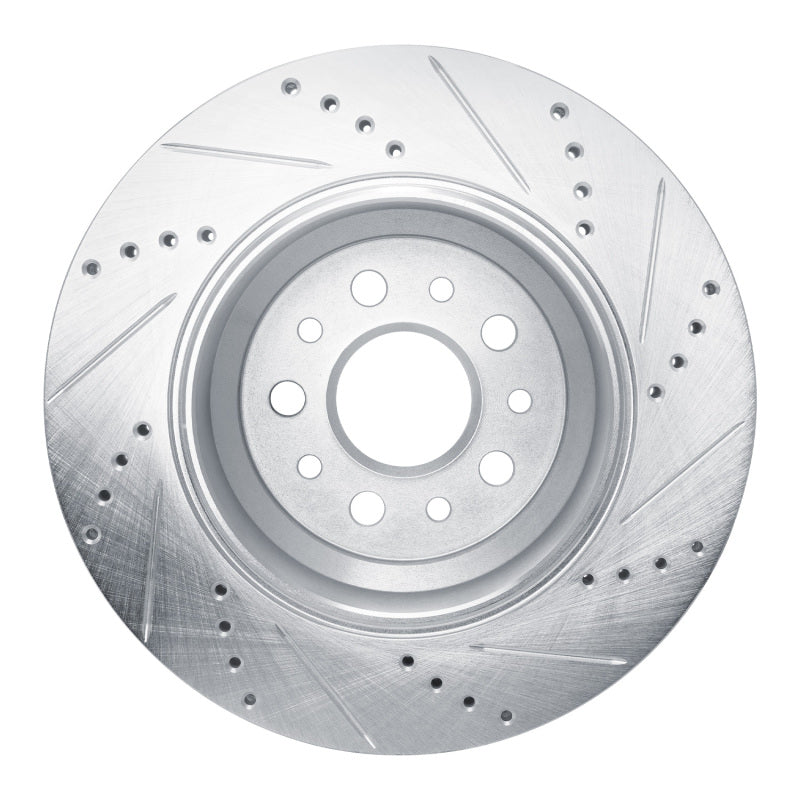 R1 Concepts R1 14-16 Maserati Ghibli Rear Left Drilled & Slotted Silver Brake Rotor