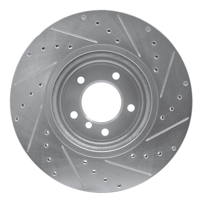 R1 Concepts R1 06-13 BMW 135IS Front Left Drilled & Slotted Silver Brake Rotor