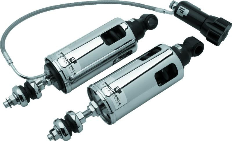Progressive 00-17 Harley-Davidson Softail 422 Series Shocks w/RAP - Chrome