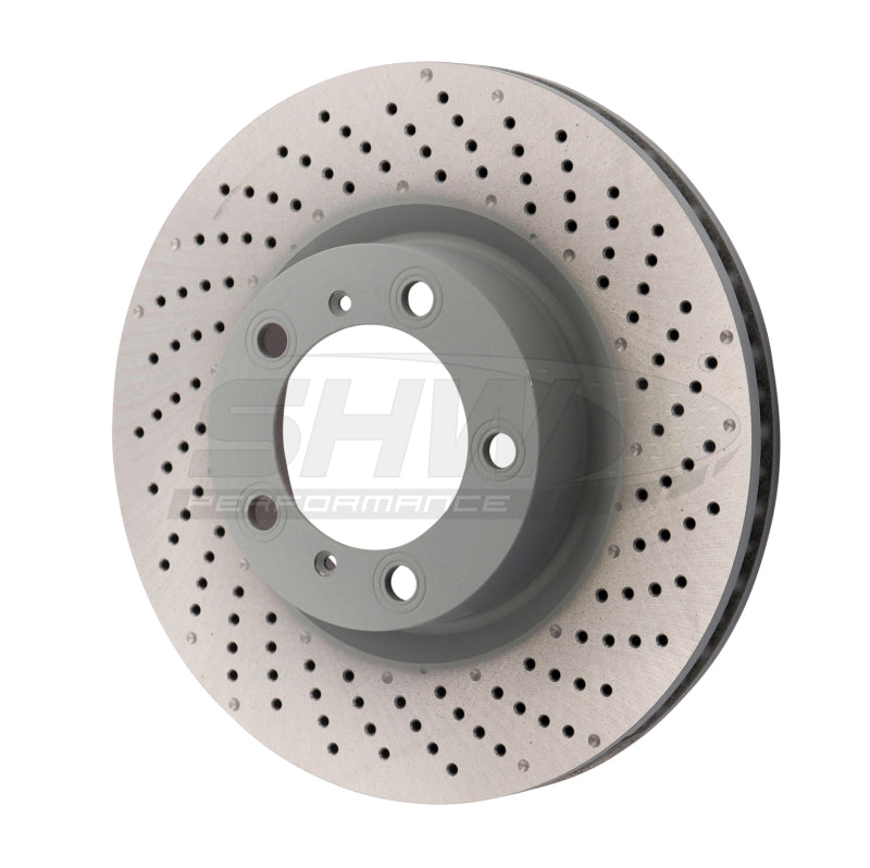 SHW Performance SHW 09-16 Porsche 911 Carrera w/o Ceramic Brakes Right Front Drill-Dimp MB Brake Rotor (99735140201)