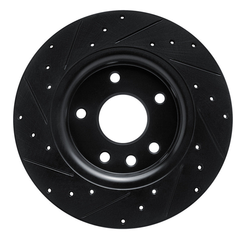 R1 Concepts R1 17-25 Chrysler Voyager Rear Right Drilled & Slotted Black Brake Rotor