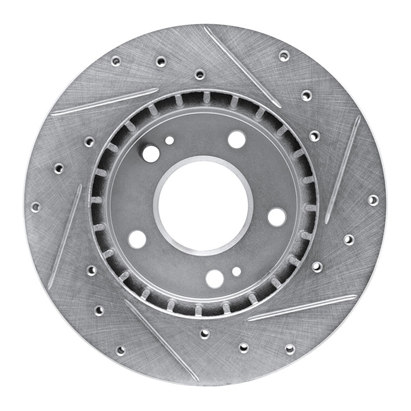 R1 Concepts R1 98-98 Eagle TALON Front Left Drilled & Slotted Silver Brake Rotor