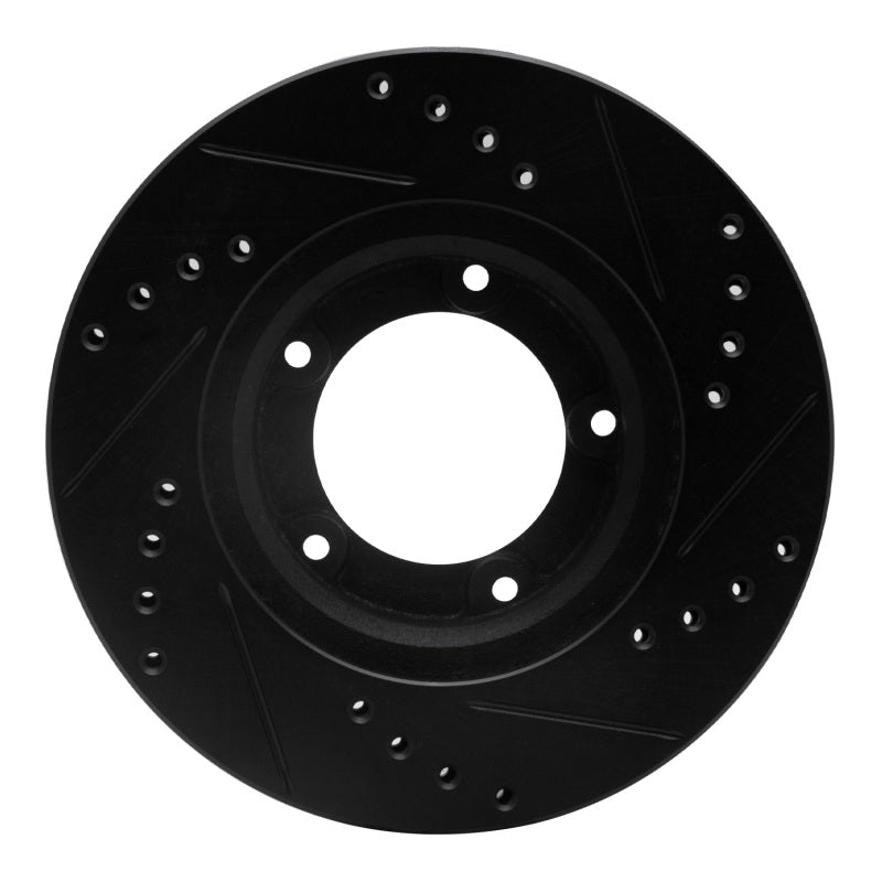 R1 Concepts R1 89-08 Toyota Hilux (Mexico) Front Left Drilled & Slotted Black Brake Rotor