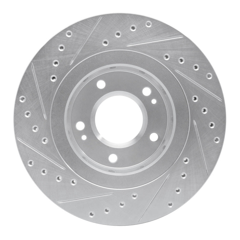 R1 Concepts R1 05-22 Mitsubishi Outlander PHEV Front Right Drilled & Slotted Silver Brake Rotor