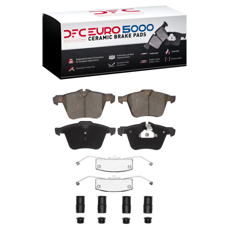 DFC 07-18 Jaguar XF Front Euro 5000 Ceramic Brake Pads and Hardware Kit