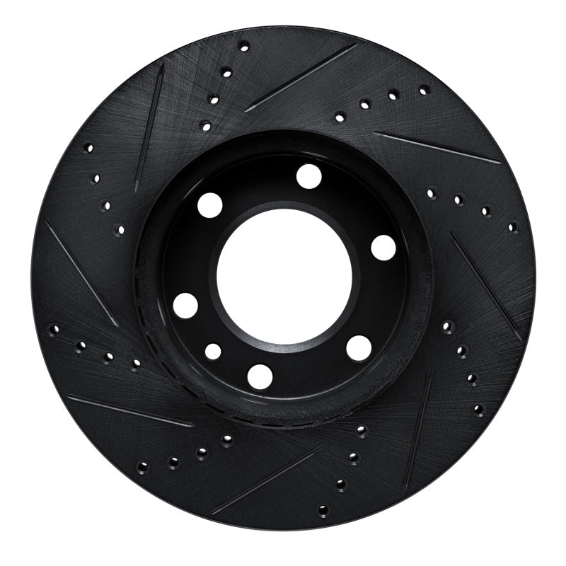 R1 Concepts R1 06-25 American Coach Patriot Front Right Drilled & Slotted Black Brake Rotor