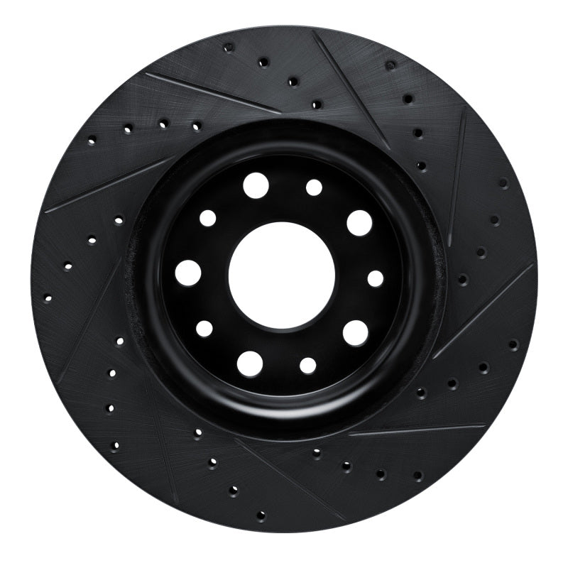 R1 Concepts R1 18-25 Jeep Wrangler Front Left Drilled & Slotted Black Brake Rotor