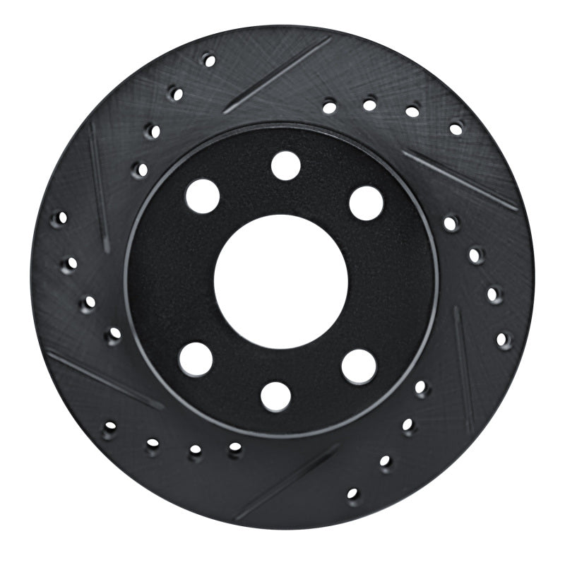 R1 Concepts R1 85-93 Chevrolet SPECTRUM Front Left Drilled & Slotted Black Brake Rotor