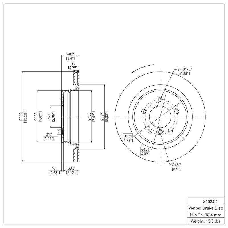 DFC 95-02 BMW M3 Left Rear Brake Rotor