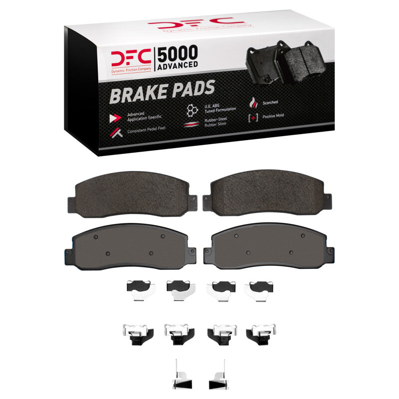 DFC 10-12 Ford F-350 Super Duty 2WD Front 5000 Advanced Semi Metallic Brake Pads and Hardware Kit