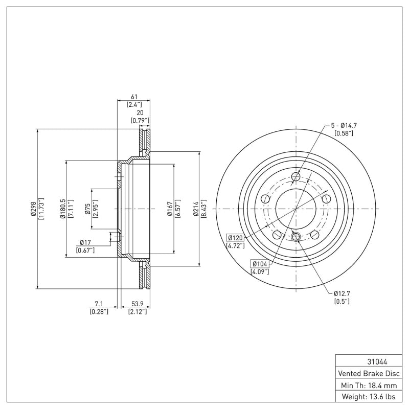 DFC 96-03 BMW 540i Rear Brake Rotor