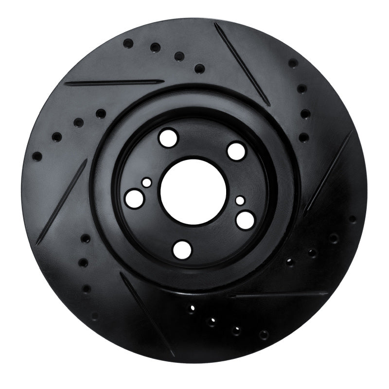 R1 Concepts R1 09-15 Toyota Corolla (Mexico) Front Left Drilled & Slotted Black Brake Rotor