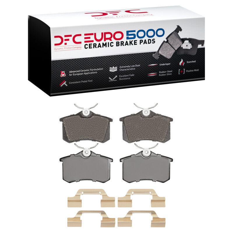 DFC 03-06 Volkswagen Jetta Sedan/Golf/Golf R Rear Euro 5000 Ceramic Brake Pads and Hardware Kit