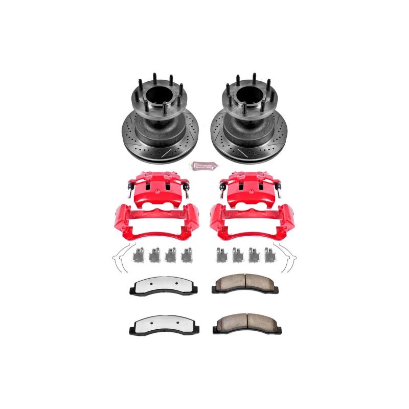 PowerStop Power Stop 99-02 Ford F-350 Super Duty Front Z36 Truck & Tow Kit w/Cals