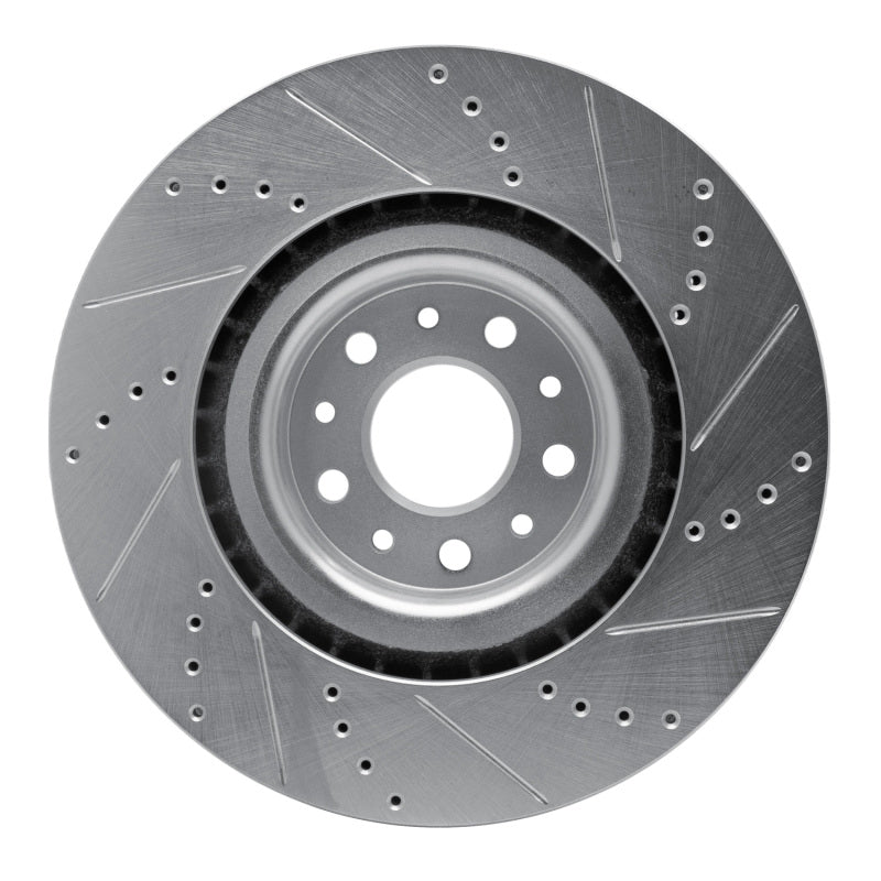 R1 Concepts R1 14-19 Fiat 500L Front Left Drilled & Slotted Silver Brake Rotor