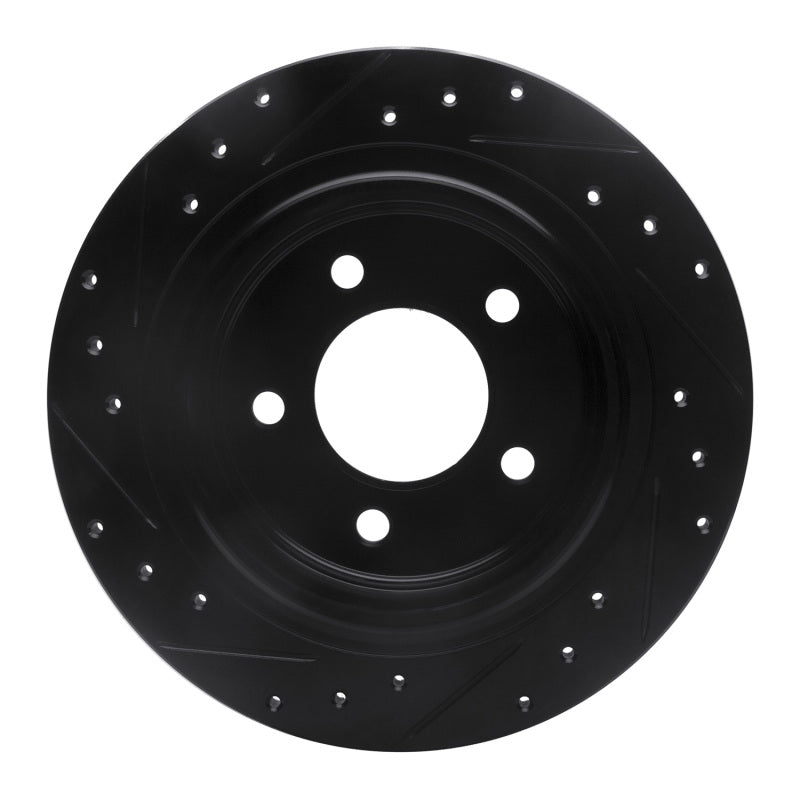 R1 Concepts R1 04-08 Chrysler Pacifica Rear Right Drilled & Slotted Black Brake Rotor