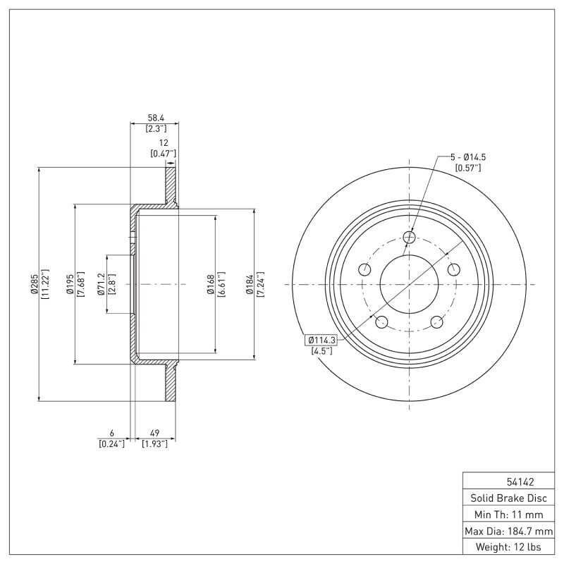 DFC 95-02 Ford Ranger (USA/Canada) Rear GeoSPEC Coated Rotor