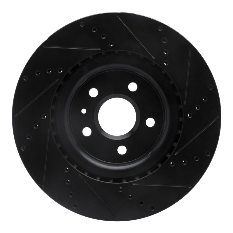 R1 Concepts R1 09-17 Buick Regal Front Left Drilled & Slotted Black Brake Rotor