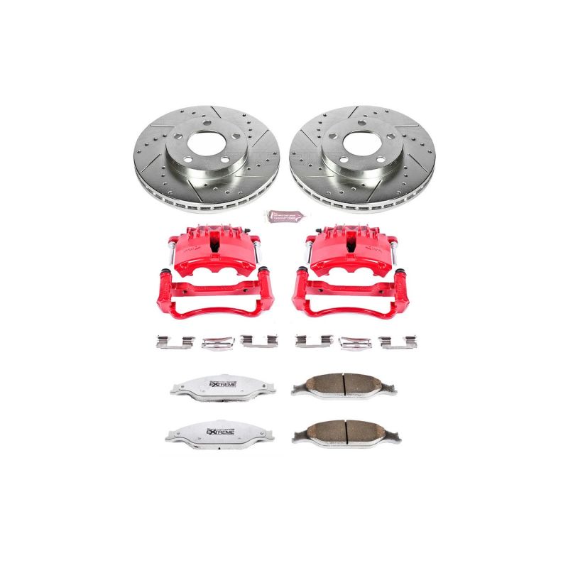 PowerStop Power Stop 99-02 Ford Mustang Front Z26 Street Warrior Brake Kit w/Calipers