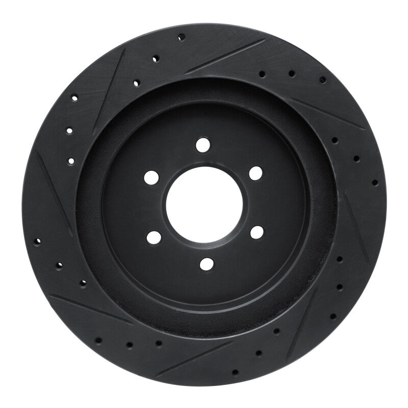 R1 Concepts R1 92-02 Dodge Viper Rear Right Drilled & Slotted Black Brake Rotor