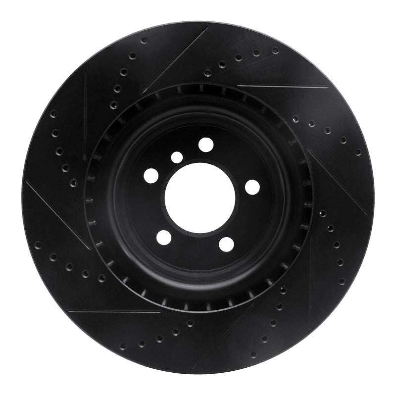 R1 Concepts R1 06-12 Land Rover Range Rover Front Right Drilled & Slotted Black Brake Rotor