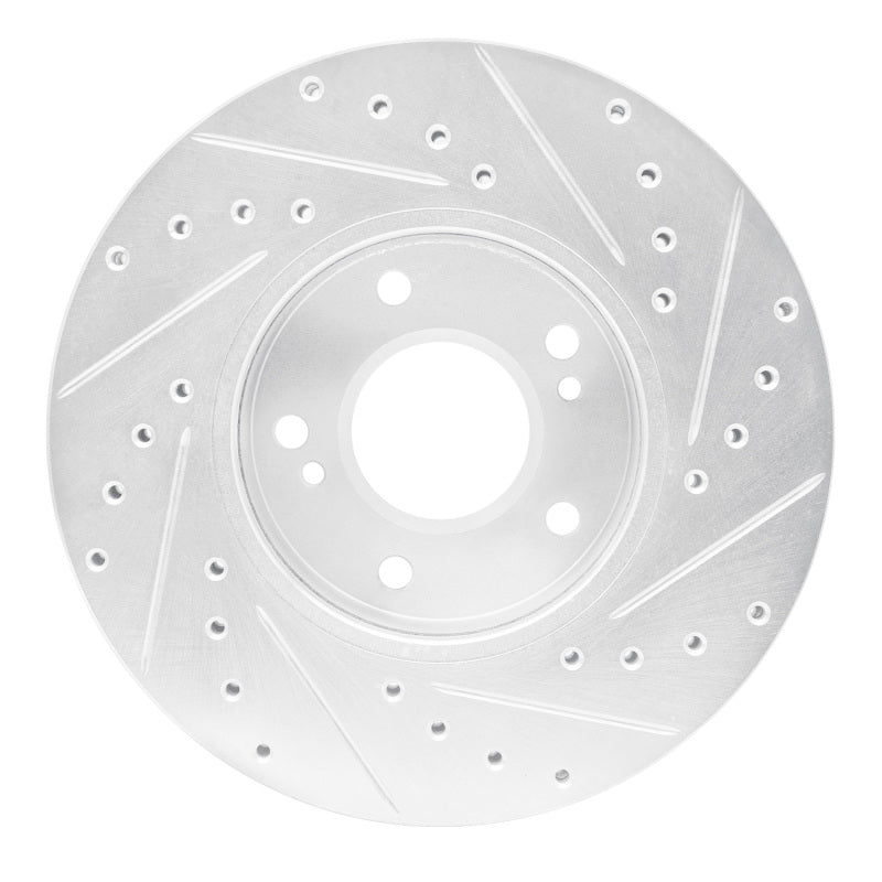 R1 Concepts R1 87-89 Nissan 300ZX Turbo Front Left Drilled & Slotted Silver Brake Rotor