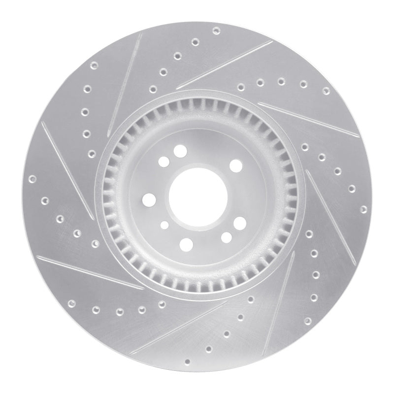 R1 Concepts R1 07-09 Mercedes-Benz GL320 Front Right Drilled & Slotted Silver Brake Rotor