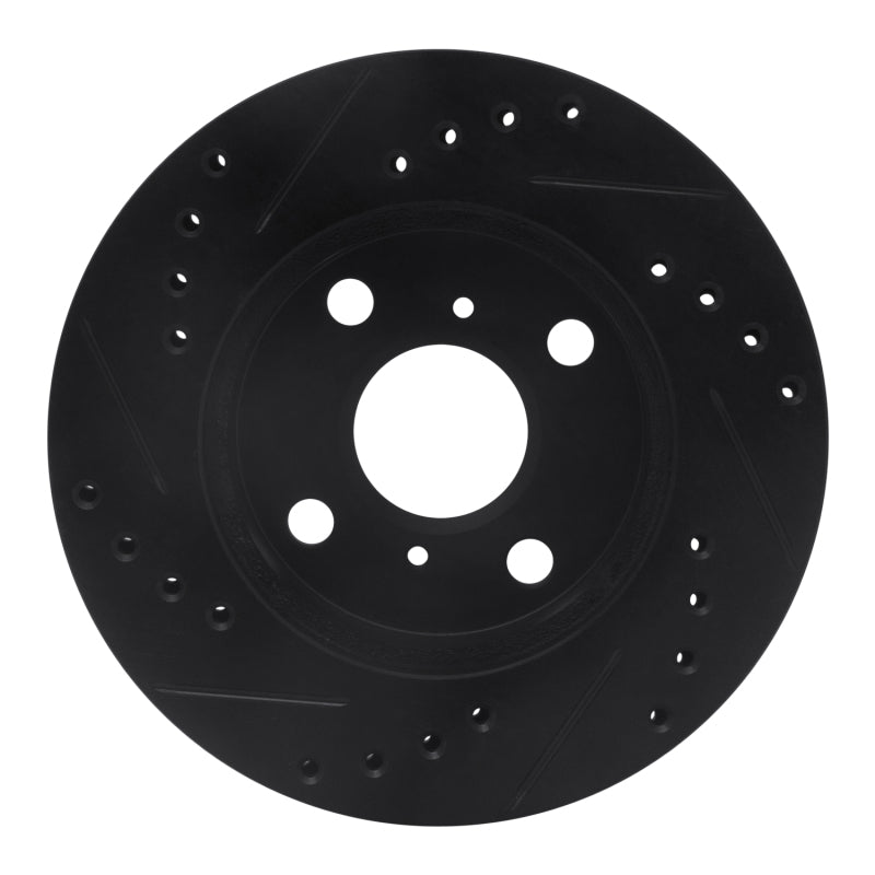 R1 Concepts R1 99-05 Toyota Echo Front Right Drilled & Slotted Black Brake Rotor