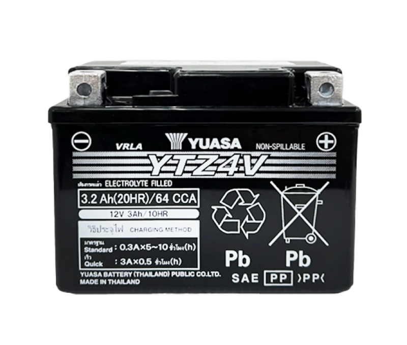 Yuasa Battery Yuasa YTZ4V Maintenance Free AGM 12-Volt Battery