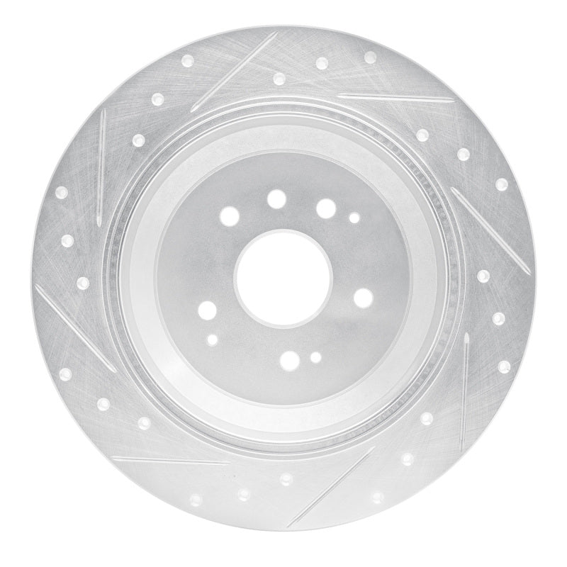 R1 Concepts R1 14-16 Acura MDX Rear Right Drilled & Slotted Silver Brake Rotor