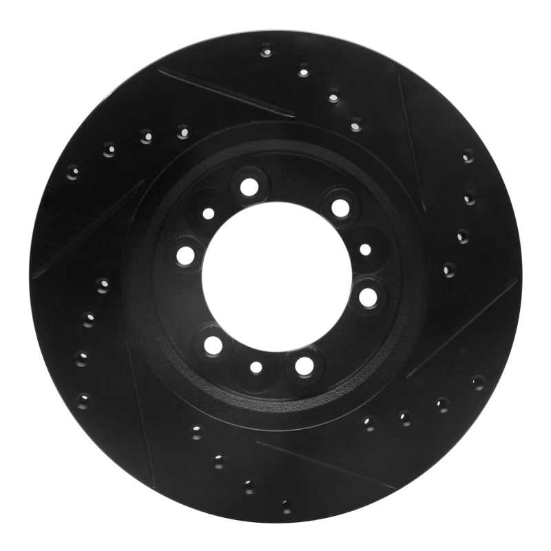 R1 Concepts R1 92-02 Acura SLX Front Left Drilled & Slotted Black Brake Rotor